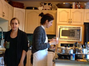 The girls hard at work.