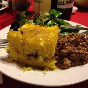 …..filled with lamb and a side of fesenjoon (ground walnuts with chicken)