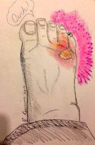 Maybe I'm taking this drawing thing a bit too far but I really didn't think that the photograph did justice for the the pain I am feeling.