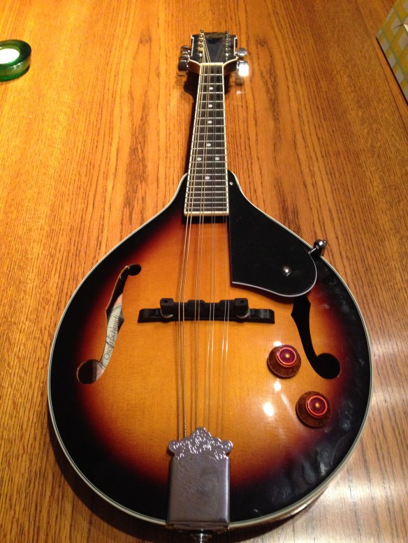 For those of you who read my post from Saturday you might be interested in knowing that we went back the next day to the yard sale and bought the mandolin. It's a beauty and we got it for a good price.