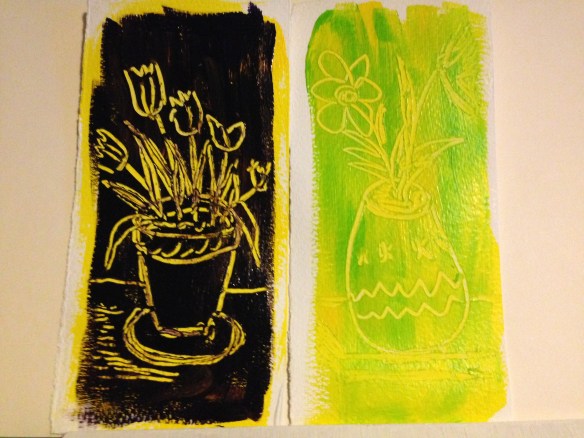 Painting, painting, painting. These are the first two assignments out of 4 from lesson one. Lesson four arrived today. I have a lot of catching up to do.